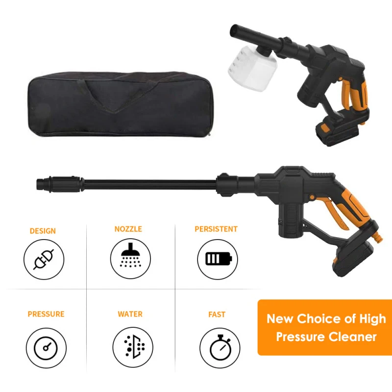 

Portable Car Washer Handheld Electric High Pressure Cleaner 20V Cleaner Car Washer Gun with 4 Adjustable Nozzle