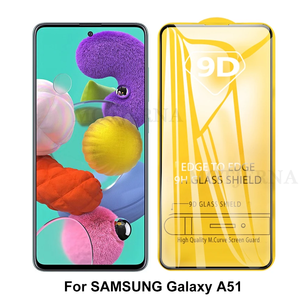 Закаленное Стекло для samsung Galaxy A71 A51 изогнутые 9D Экран протектор A50 M10 M20 M30 A70 A30 A40 A60