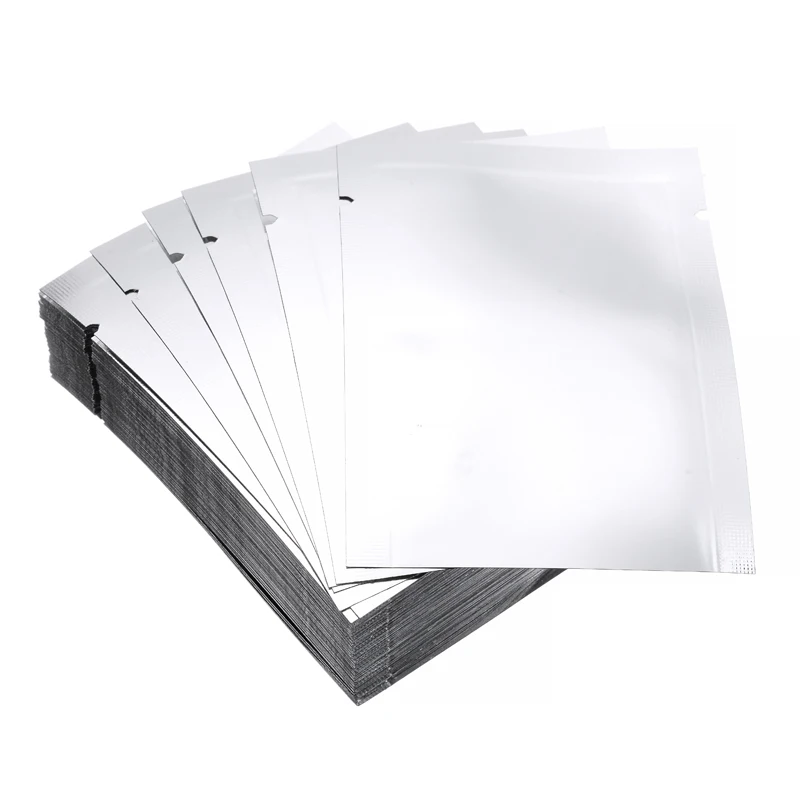 100 шт./лот 7*5 см Алюминий Фольга сумочки серебристой расцветки вакуумный