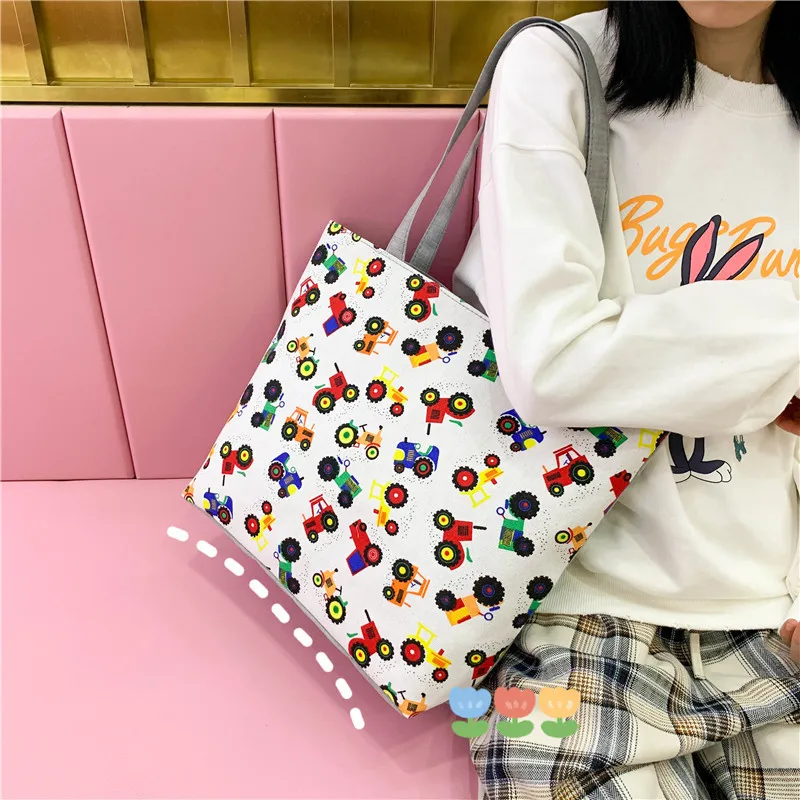 

New Casual Canvas Shoulder Bags Environmental Shopping Bag Tote Package Crossbody Bags Purses Handbag for Women