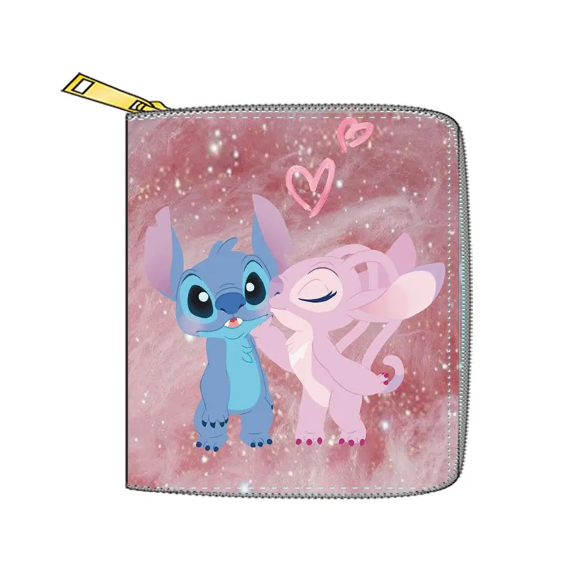 Новинка кошелек для монет Disney Stitch из ПУ кожи короткий маленький на молнии Длинный