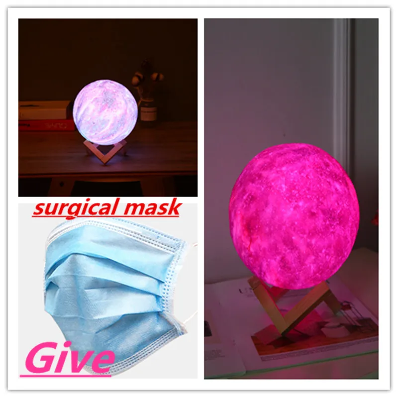 16 цветная 3D печать Звезда и луна лампа красочное изменение тактильные декоратор