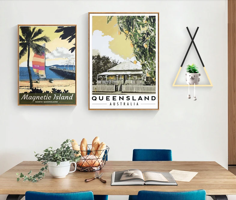 Австралия Квинсленд Большой Барьерный риф ВИНТАЖНЫЙ ПЛАКАТ холст картина плакат