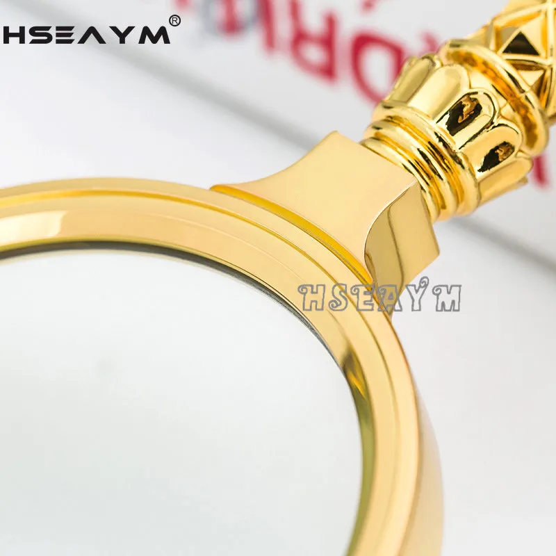 8X Presbyopia Magnifier All-gold Plated Brass Gift 60mm Jewelry Reading Loupe Handheld Keychain Magnifying Glass Megaloscope | Инструменты