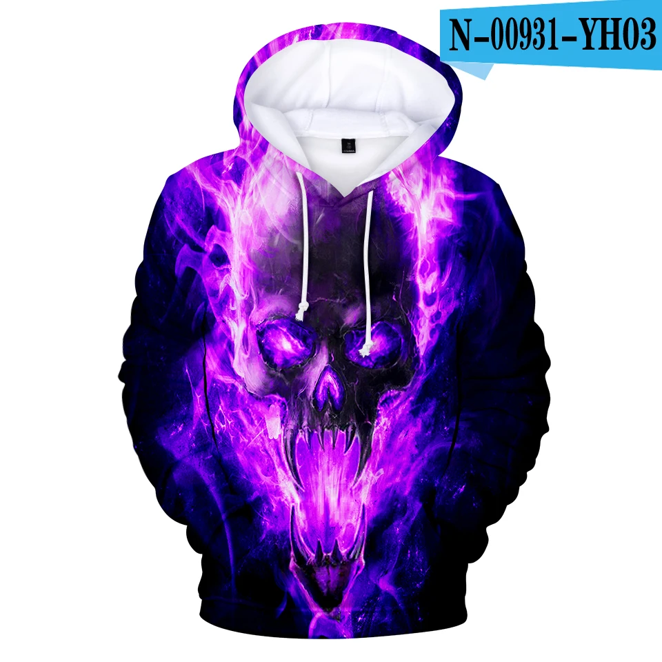 

Tops Persoonlijkheid Zwarte Kat Hoodies Wolf Sweatshirts Schedel Kleding Mannen/Vrouwen Mode Gedrukt Streetwear Mer Coat