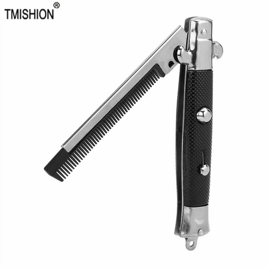 Карманная расческа для волос складной нож мужчин автоматический нажимной кисть