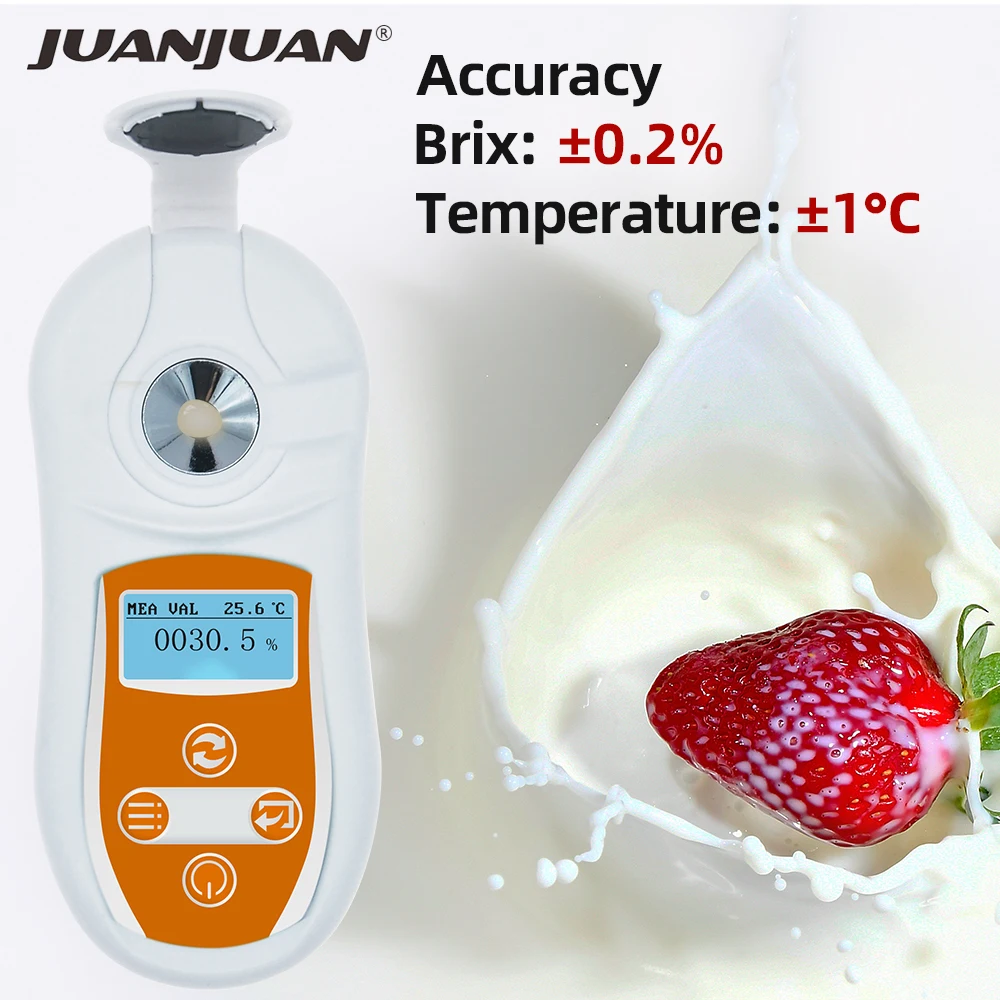 

0-32% 0.1 Brix Digital Handheld Brix Meter Digital Brix Refractive Index Refractometer Sugar In Wine Concentration 40%off