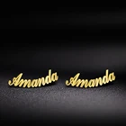 Женские серьги-гвоздики из нержавеющей стали Sipuris, золотистые серьги с индивидуальным именем, 2022