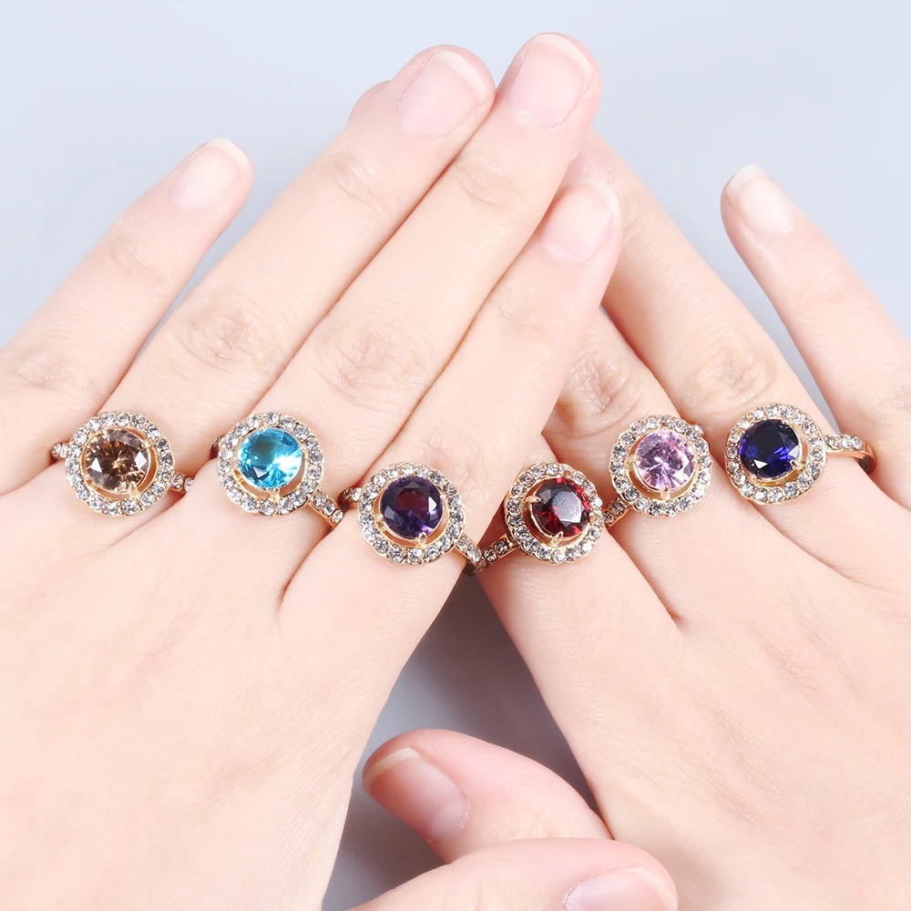 Женские кольца модные с подвеской женские обручальные элегантные круглые