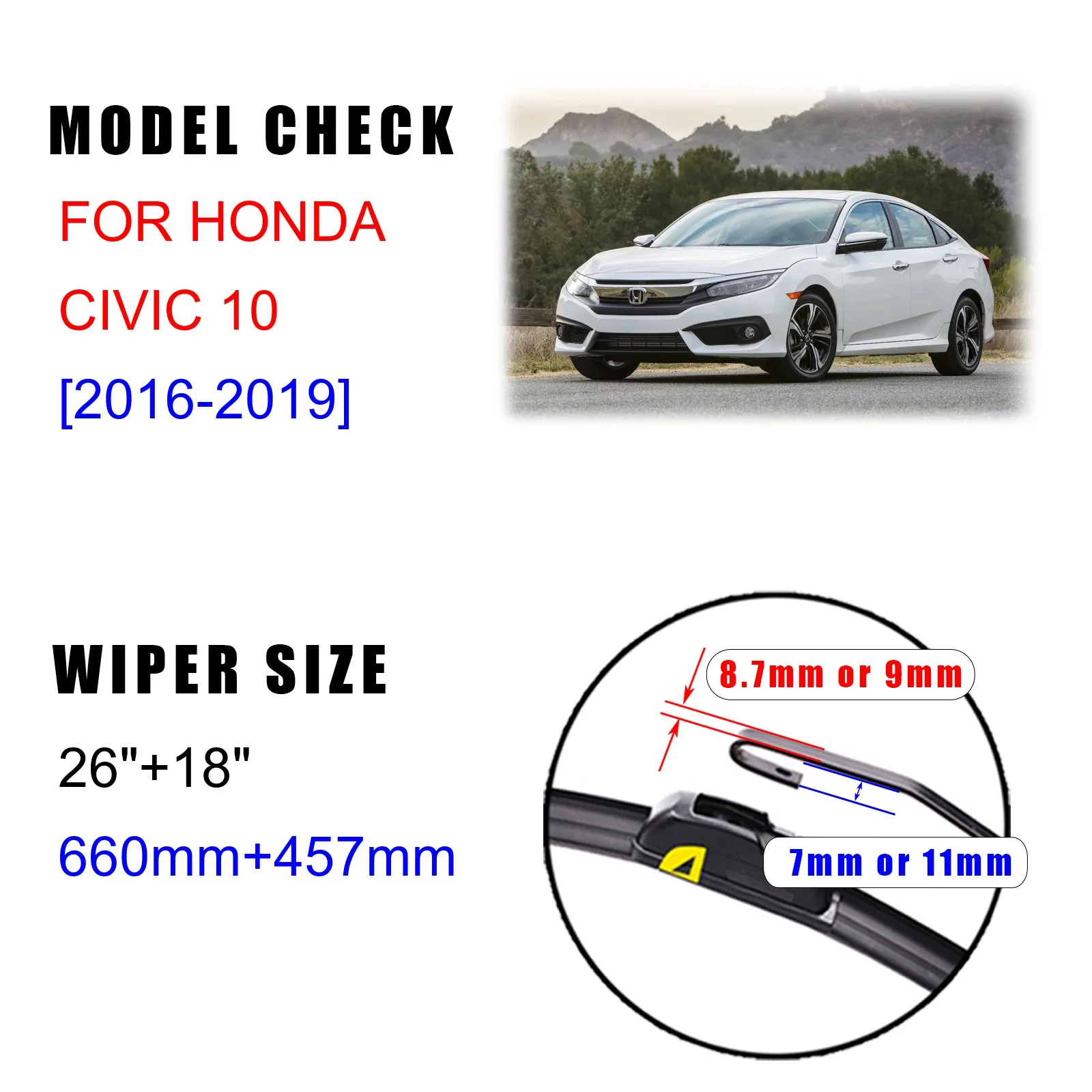 Щетки стеклоочистителя для Honda Civic 10 Gen FC FC1 FC2 FC5 2016 2017 2018 2019 | Автомобили и мотоциклы