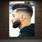 Классический мужской постер для парикмахерской, вывеска, гобелен, баннер, флаг, настенное искусство, домашний декор, настенная Картина на холсте
