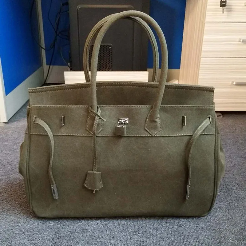 

2020 luxury handbags women bag Large capacity Canvas Handbag 35 45 50CM Tote Ladies Hardware