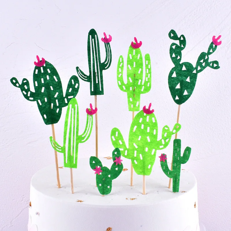 Милый Топпер для торта AQ с мультяшным тропическим КАКТУСОМ детское украшение на