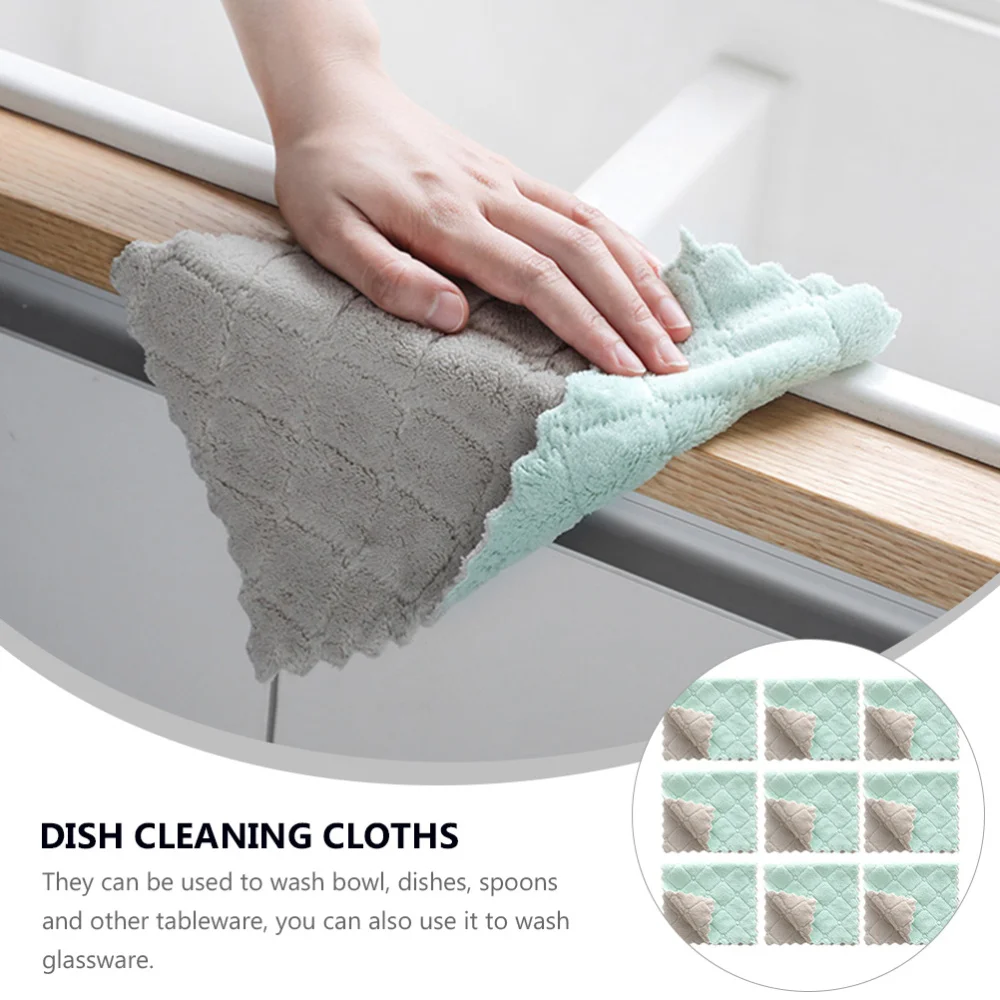 

24Pcs Household Dishcloths Kitchen Tableware Cleaning Towels (Green Grey)