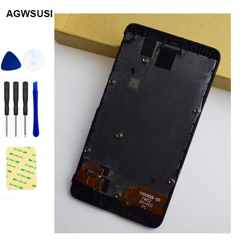 

100% Test for Nokia X A110 RM 980 RM980 LCD Touch Screen Digitizer Glass Sensor + LCD Display Panel Monitor Assembly With Frame