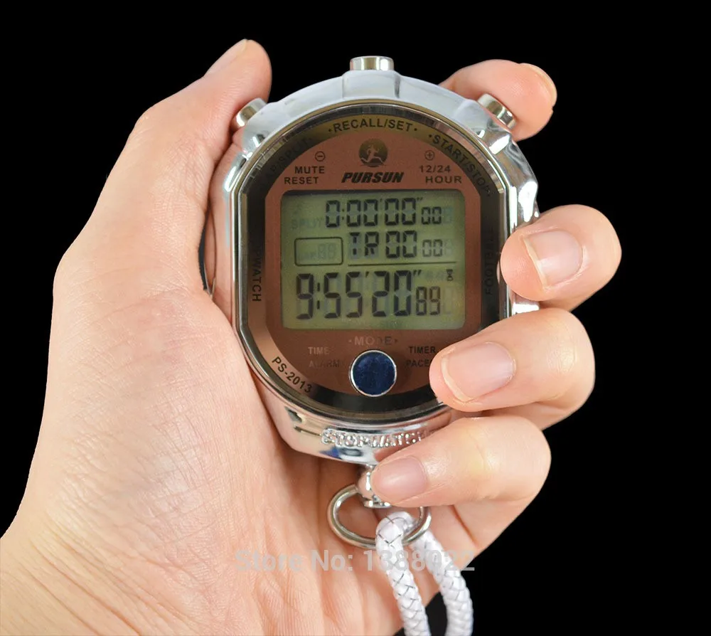 Cronómetro deportivo Digital, cronógrafo profesional de 1/1000 segundos, contador LCD de entrenamiento, de mano, con correa