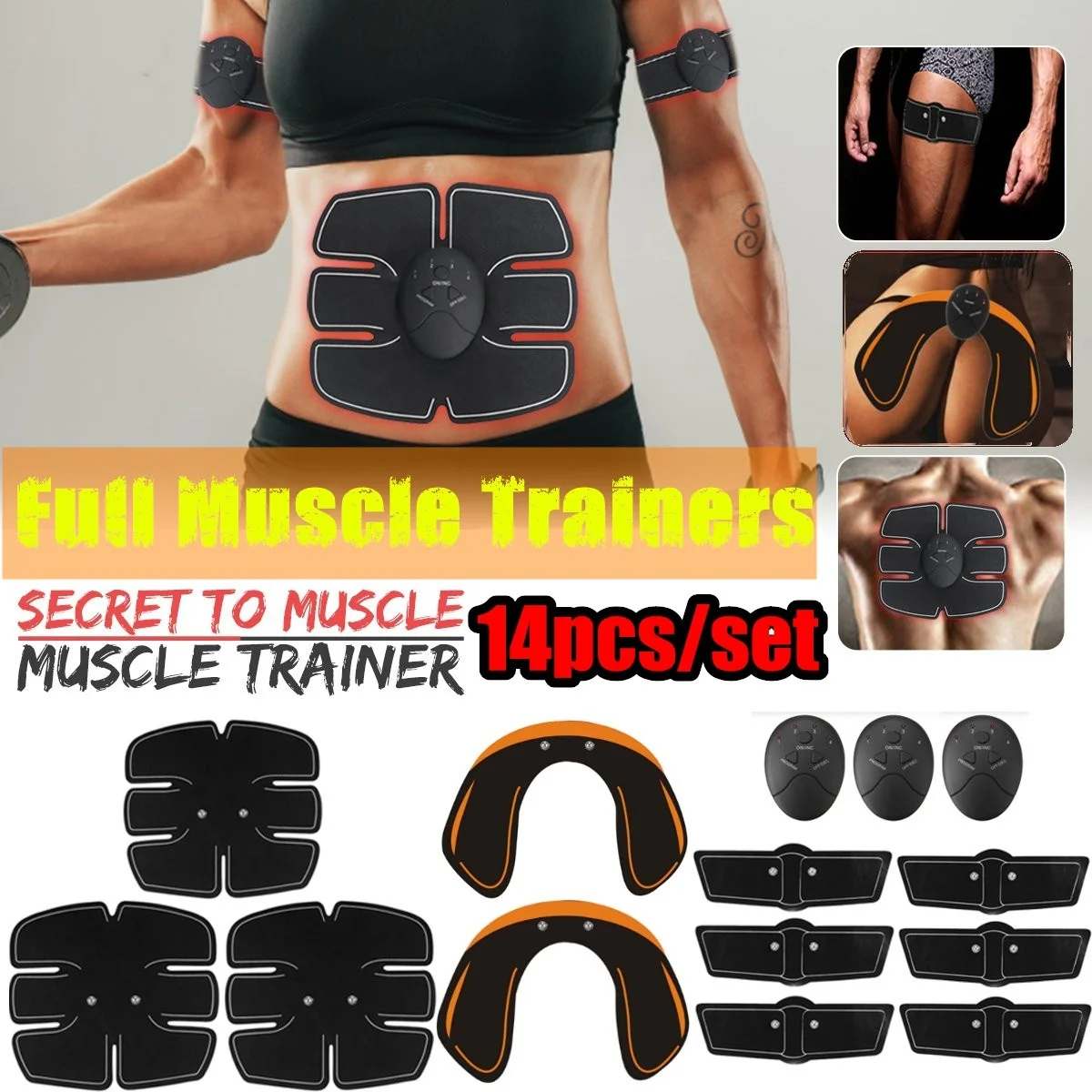 

Electric Muscle Stimulator Training Gear EMS Abs Muscle Hip Trainer Abdominal Belt Home Workout Body Shaper Vibration Massager