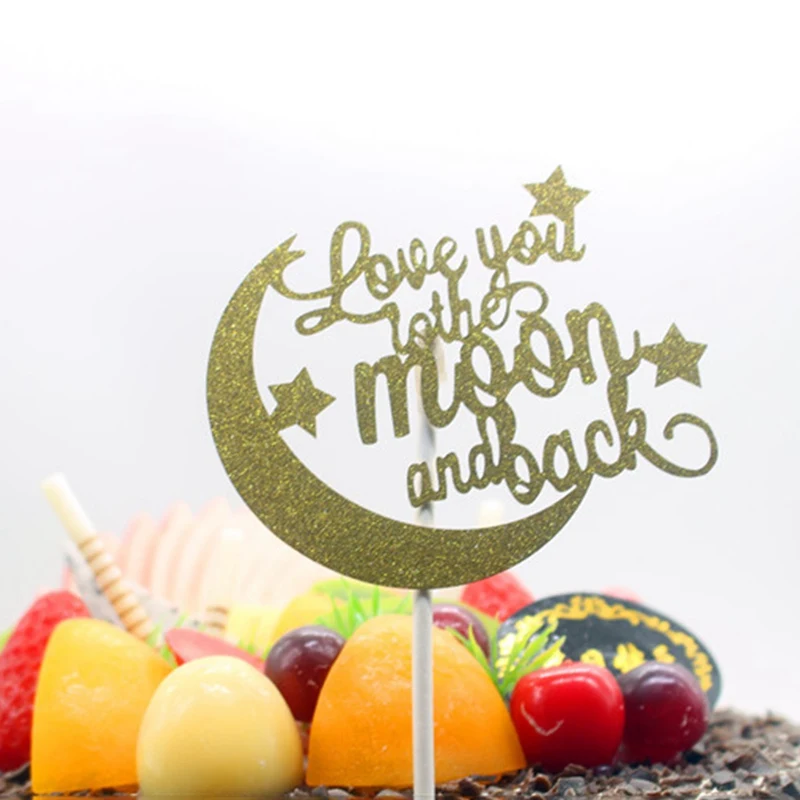 1 шт. декор для выпечки торта флажков Love You To The Moon And Back (мама я тебя на день рождения