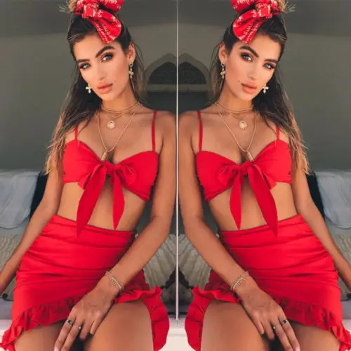 Красное платье с открытыми руками Для женщин 2 ед. однотонное облегающее 1