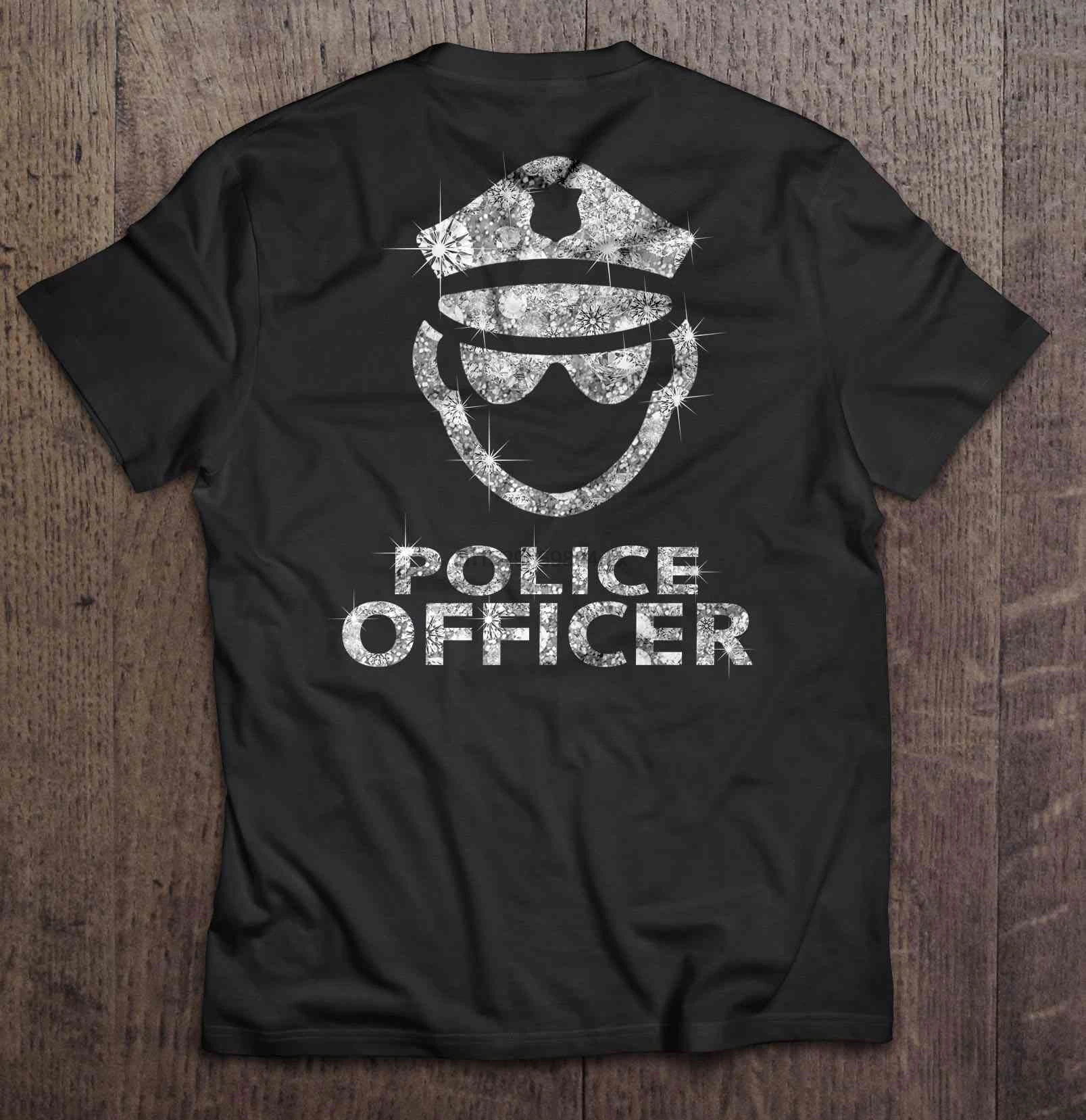 Мужская забавная футболка модная сверкающий бриллиант полицейский женская