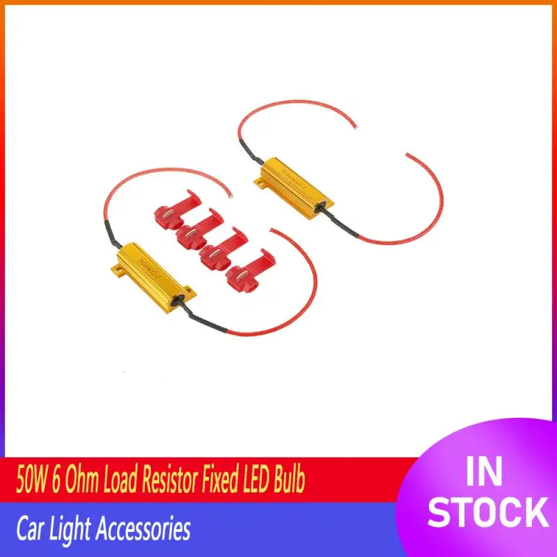 

50W 6 Ohm Load Resistor Fixed LED Bulb Fast Super Flicker Turn Signal Blink Car Light Accessories Car Automobiles 2PCS