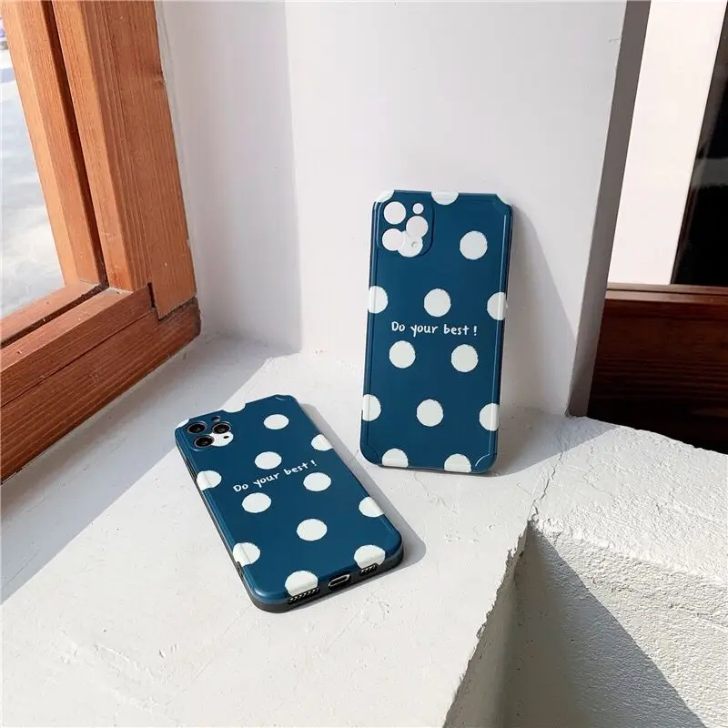 

Fashion Dot Soft Silicon TPU Case For iPhone 11 Pro Max X XR XS Max 7 8 Plus 12 Mini Simple Shockproof Phone Cover Coque Fundas