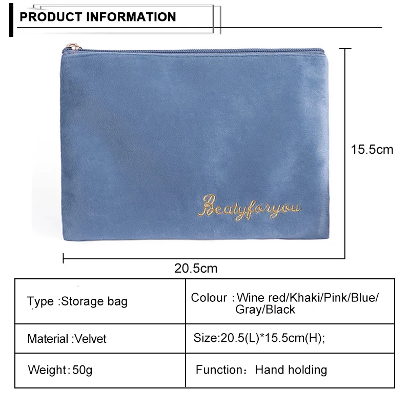 Женская косметичка милый мини Мягкий Бархатный Чехол для макияжа сумка на молнии