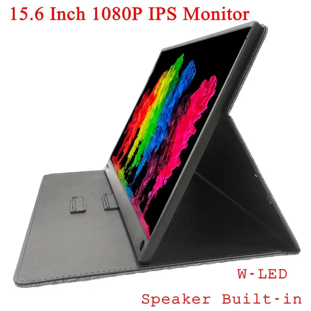 no Touch no battery 15,6 дюймовый сенсорный экран игровой монитор Портативный 1080P ips HD usb type C Дисплей для ноутбука телефон переключатель и PS4 с чехлом - Цвет: no Touch no battery