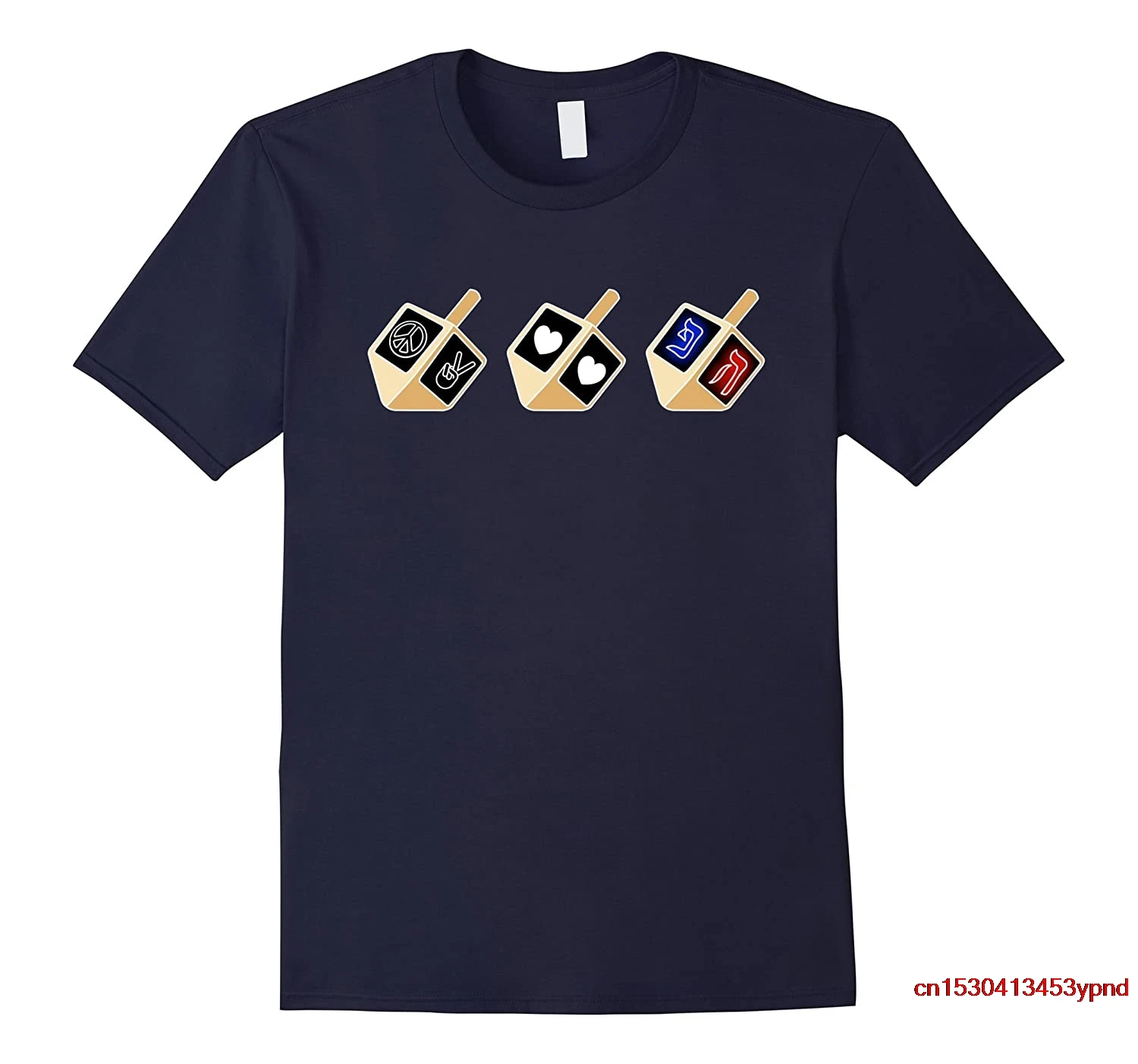 Мужская футболка с надписью Peace Love Dreidel hanukka изображением еврейского праздника