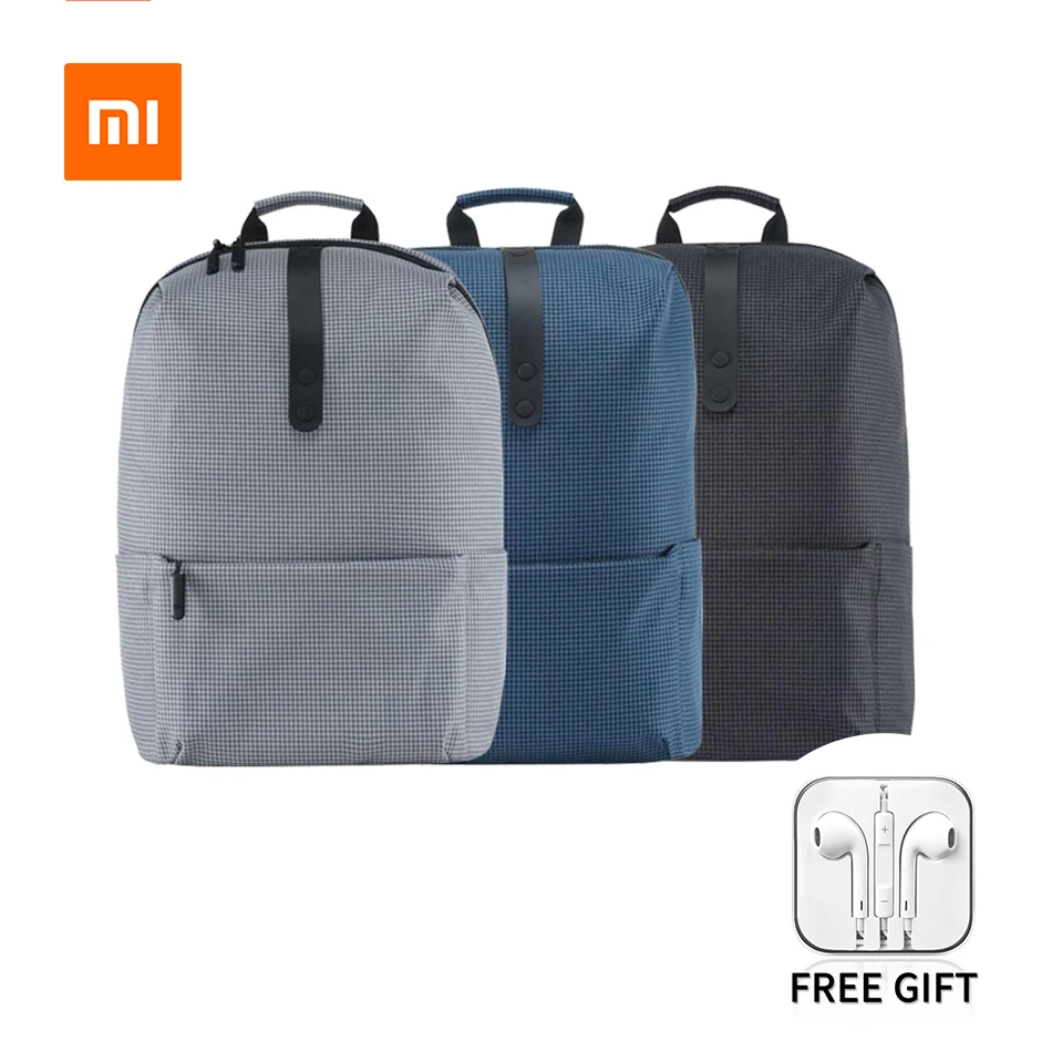 Повседневный Рюкзак Xiaomi Mijia мужские однотонные рюкзаки из полиэстера для девушек