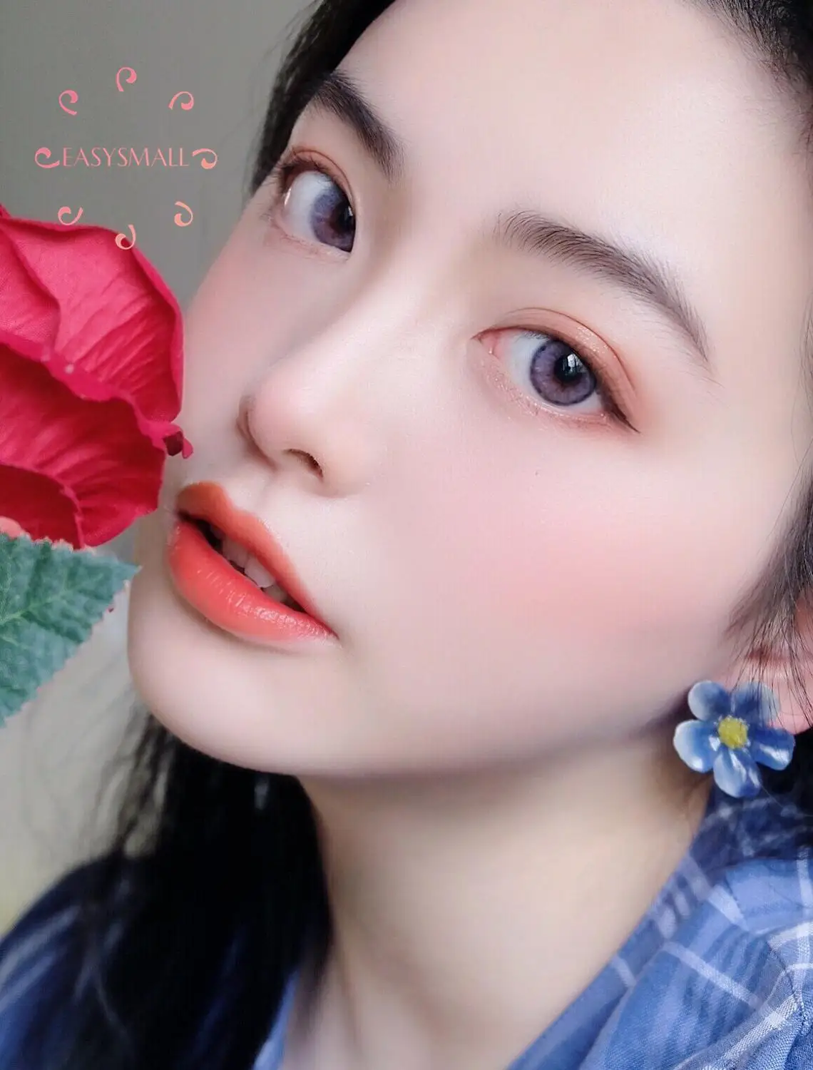 easysmall voilet black outer ring color beautiful pupil contact lenses cosmetic contact lens eye color degree option 2pcspair free global shipping
