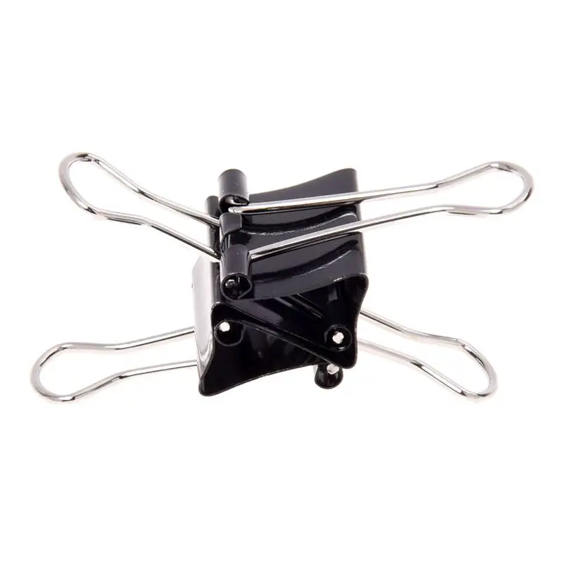 

12 Pcs Office Files Documents Metal Black Binder Clips 25mm Width