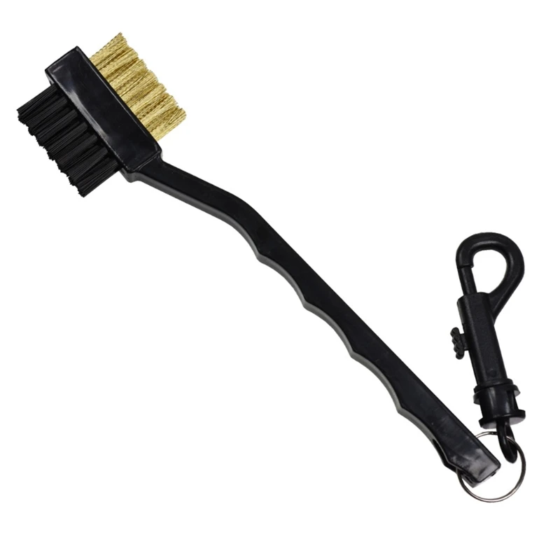 

2 Sided Golf Brush Shoe Plastic Cleaning Tool Brass Wires Bristle Brush Cleaner