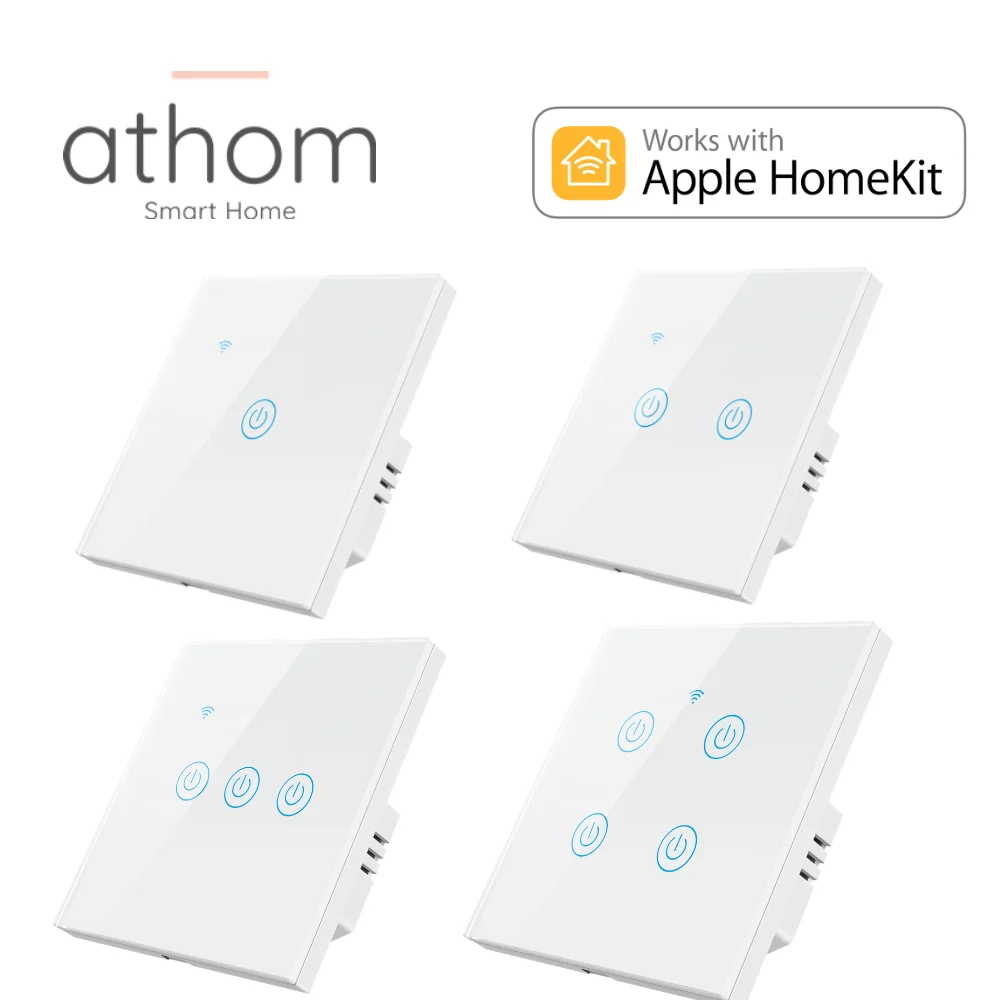 Умный переключатель ATHOM Homekit не нужен нейтральный Wi Fi европейский стандарт