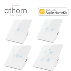 Умный переключатель ATHOM Homekit, не нужен нейтральный, Wi-Fi, европейский стандарт, сенсорная клавиша, голосовое управление Siri