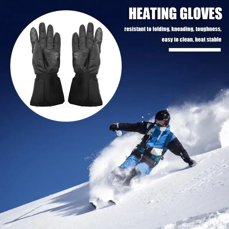 

1 Pair Touch Screen Heated Gloves Environmental Protection and Durability Full Finger Thermal Gloves for Ski Snowboard