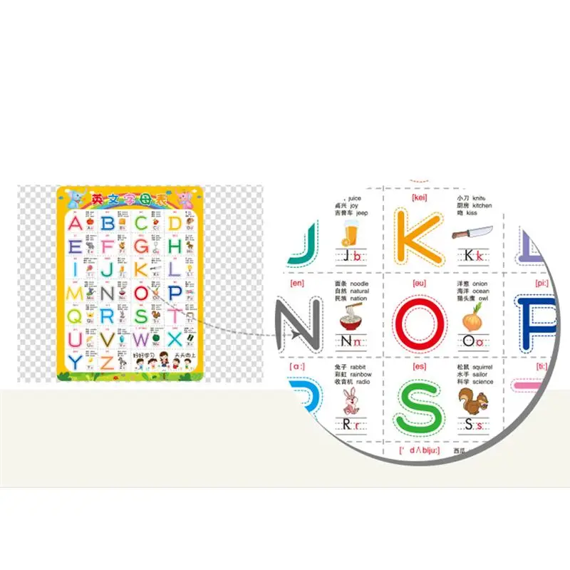 Practical Early Learning Sticker English Letters Recognizing Wall Stickers Decals Home Adornment for Kids Room |