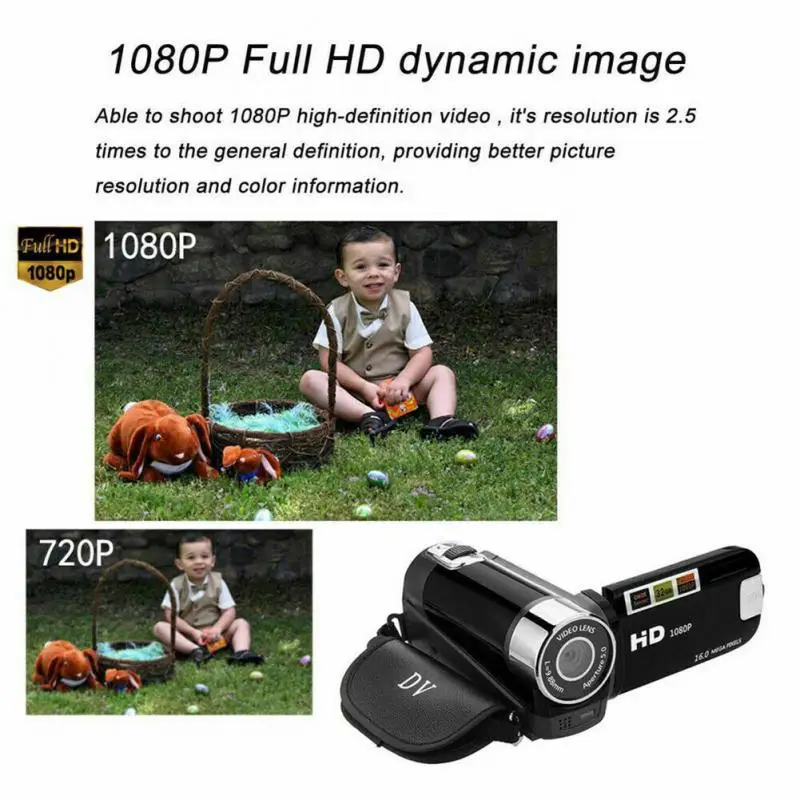 1pc New D100 1080P HD Camcorder Digital Video Camera TFT LCD 24MP 16X Zoom DV AV Night Vision Suport SD / SDHC Card 