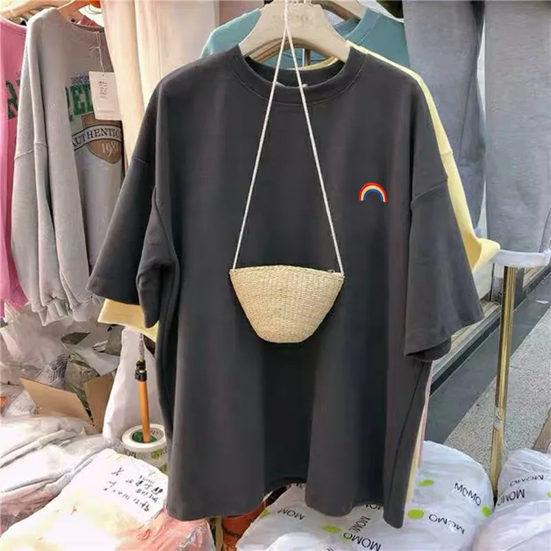 Женская футболка нейтральная Базовая с принтом радужных облаков 2020 женская