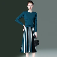 womens suit temperament wild two piece new fashion solid color knit top half skirt fashion suit 2 piece outfits for women