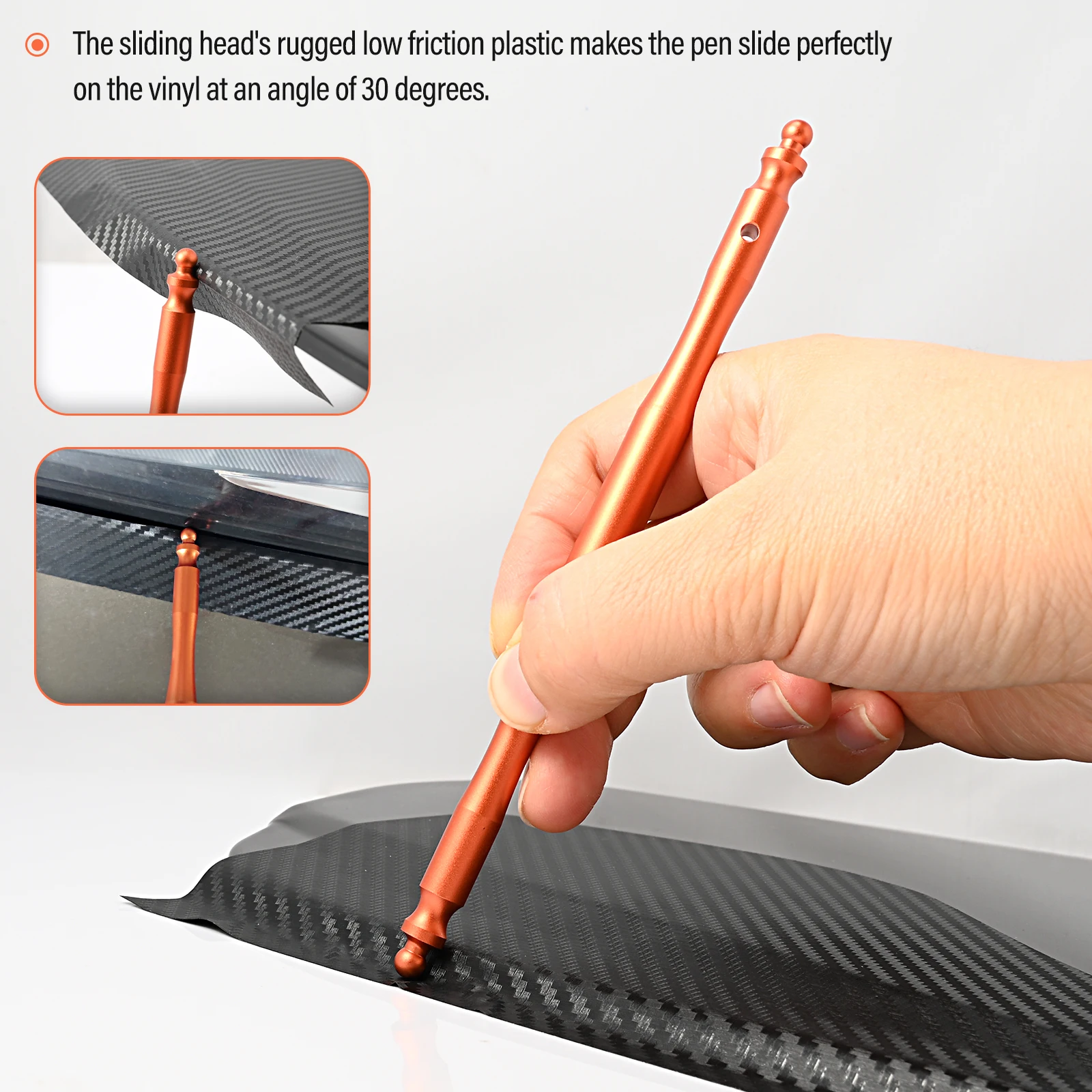 FOSHIO Double End Car Vinyl Edge Wrapping Tool Door Panel Styling Scraper Window Solar Film Install Decal Tint Stick Squeegee