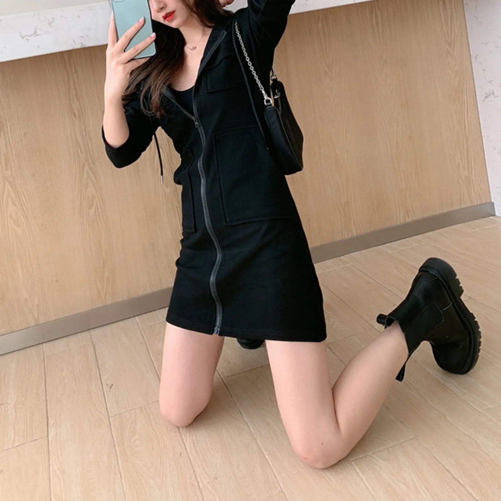 Женская однотонная Асимметричная Толстовка с длинным рукавом Свободный пуловер