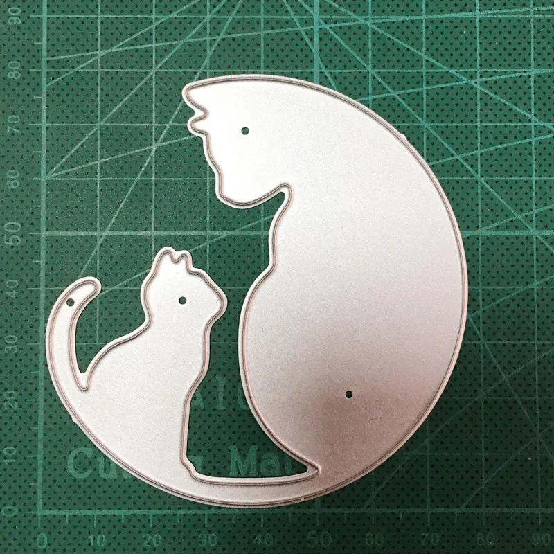 

Cat Mom with Baby Metal Cutting Dies Scrapbooking Stencils dies DIY Album Card Decoration Embossing Die Cut Crafts Dies 2020 NEW