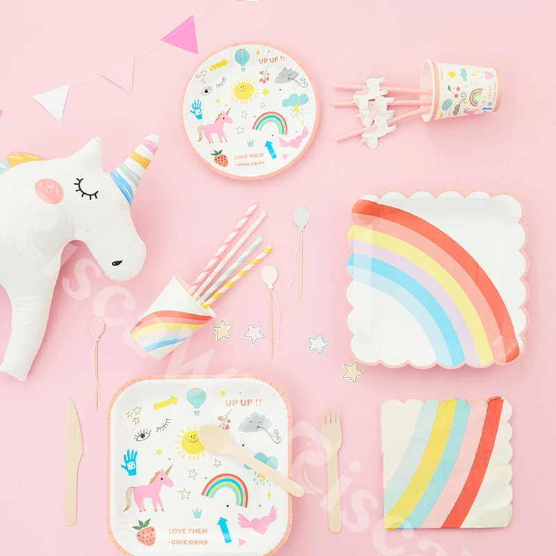 2020 горячая Распродажа одноразовые столовые приборы в виде единорога для