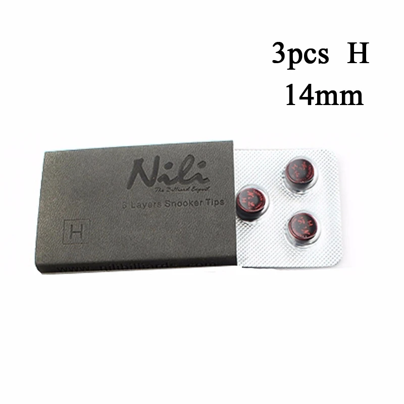 3pcs 14mm 1/3pcs Cue Tips 11mm 14mm Diameter Snooker Billiard 6/10 Layer Baked Leather Billiard Accessories 3 Hardness - Цвет: 3pcs 14mm