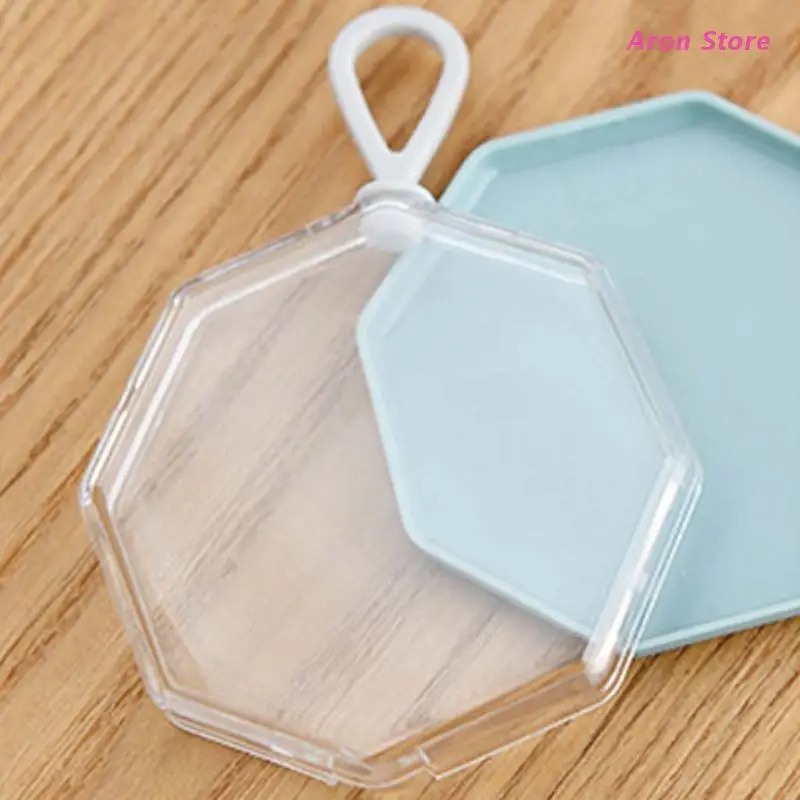 

5Pcs Transparent Octagon Beauty Powder Puff Storage Box Makeup Puff Drying Case