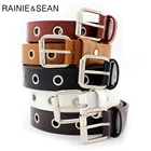 Ремень женский RAINIE SEAN с пряжкой, кожаный, для брюк, белый, черный, бордовый