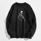 Женский свитшот с круглым вырезом, флисовый пуловер с длинным рукавом и принтом сердцебиения, Осень-зима 2021