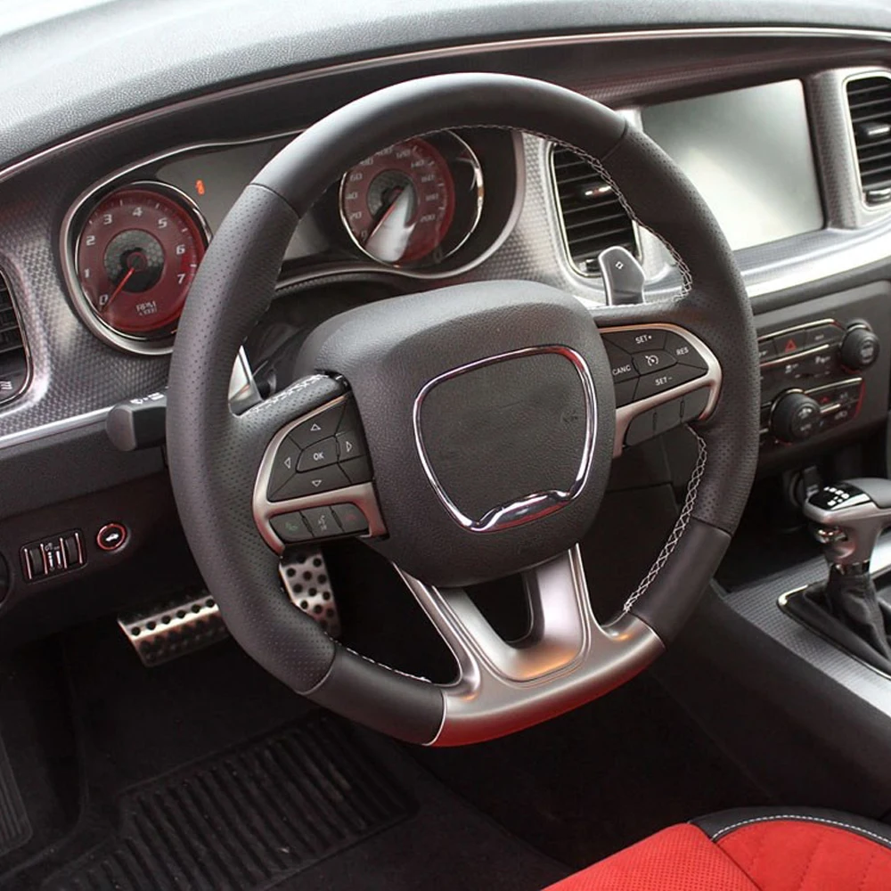 car accessories for dodge charger challenger srt 2015 2020 steering wheel horn cover cap center speaker panel with emblem free global shipping