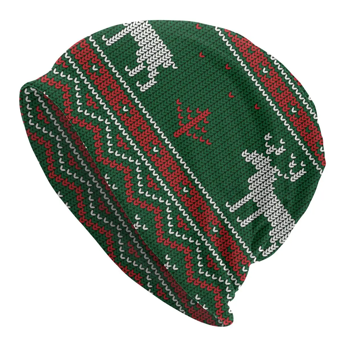

Christmas Knitted Pattern Deer Skullies Beanies Hats Hip Hop Autumn Winter Ski Cap Adult Warm Dual-use Bonnet Knitting Hats